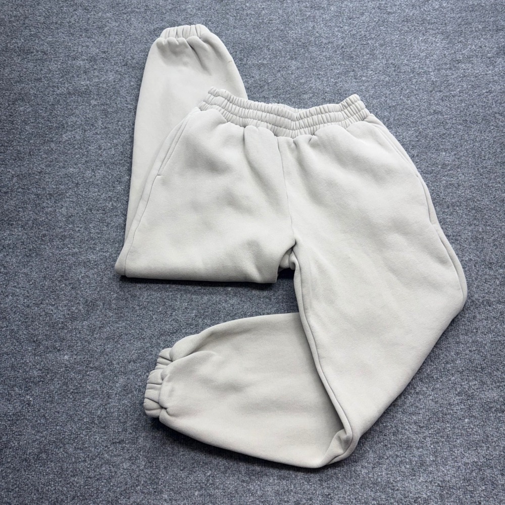 Comfrt Mens Fleece Jogger Sweatpants Beige Relaxed Fit Size M RN170537